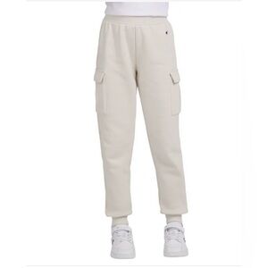 NEW Champion Jogger Fleece Sweatpants Youth Beige Small 7/8 Unisex Boys Girls